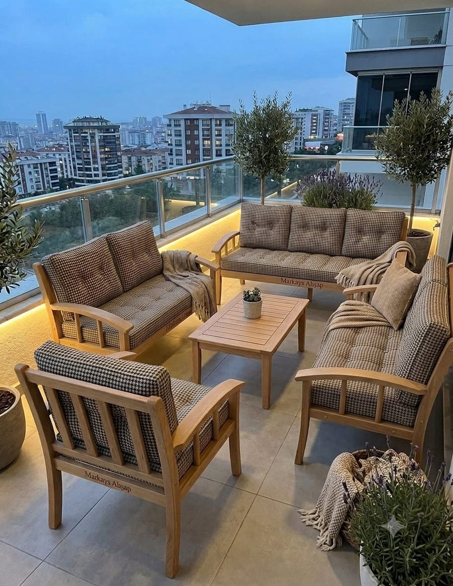 Ahşap Üçlü İkili ve Tekli Takım